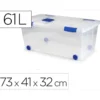 CONTENEDOR PLASTICO PLASTICFORTE N 7 TRANSPARENTE CON TAPA 61L 73X41X32 CM