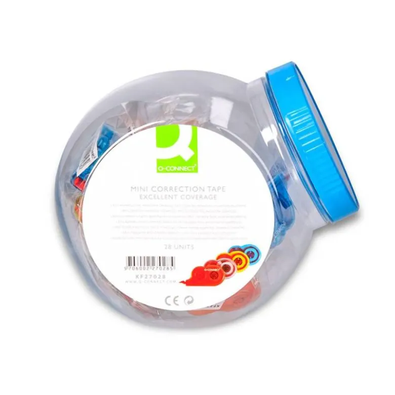 Corrector q-connect cinta mini blanco 4,2 mm x 5 m bombonera de 28 uds