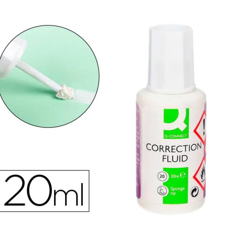 CORRECTOR Q-CONNECT FRASCO 20ML APLICADOR ESPUMA