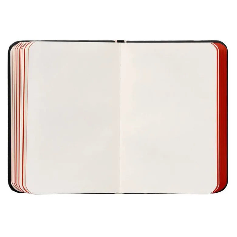 CUADERNO CON GOMILLA ANTARTIK NOTES TAPA DURA A7 HOJAS LISAS NEGRO Y ROJO 80 HOJAS 80 GR FSC