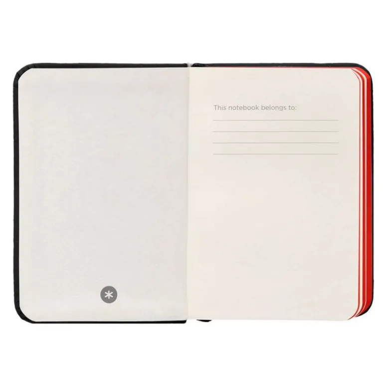 CUADERNO CON GOMILLA ANTARTIK NOTES TAPA DURA A7 HOJAS LISAS NEGRO Y ROJO 80 HOJAS 80 GR FSC