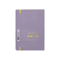 CUADERNO CON GOMILLA ANTARTIK NOTES TAPA BLANDA A5 HOJAS RAYAS MORADO Y AMARILLO 80 HOJAS 80 GR FSC
