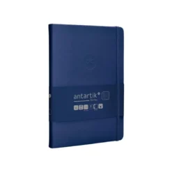 CUADERNO CON GOMILLA ANTARTIK NOTES TAPA DURA A5 HOJAS CUADRICULA AZUL MARINO 100 HOJAS 80 GR FSC
