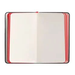 CUADERNO CON GOMILLA ANTARTIK NOTES TAPA DURA A6 HOJAS LISAS NEGRO Y ROJO 100 HOJAS 80 GR FSC