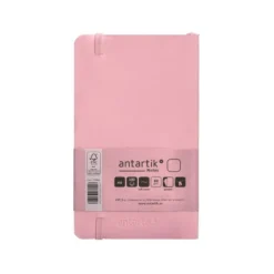 CUADERNO CON GOMILLA ANTARTIK NOTES TAPA BLANDA A6 HOJAS LISAS ROSA PASTEL 100 HOJAS 80 GR FSC