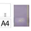 CUADERNO CON GOMILLA ANTARTIK NOTES TAPA DURA A4 HOJAS LISAS MORADO Y AMARILLO 100 HOJAS 80 GR FSC