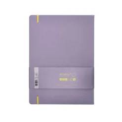 CUADERNO CON GOMILLA ANTARTIK NOTES TAPA DURA A4 HOJAS LISAS MORADO Y AMARILLO 100 HOJAS 80 GR FSC