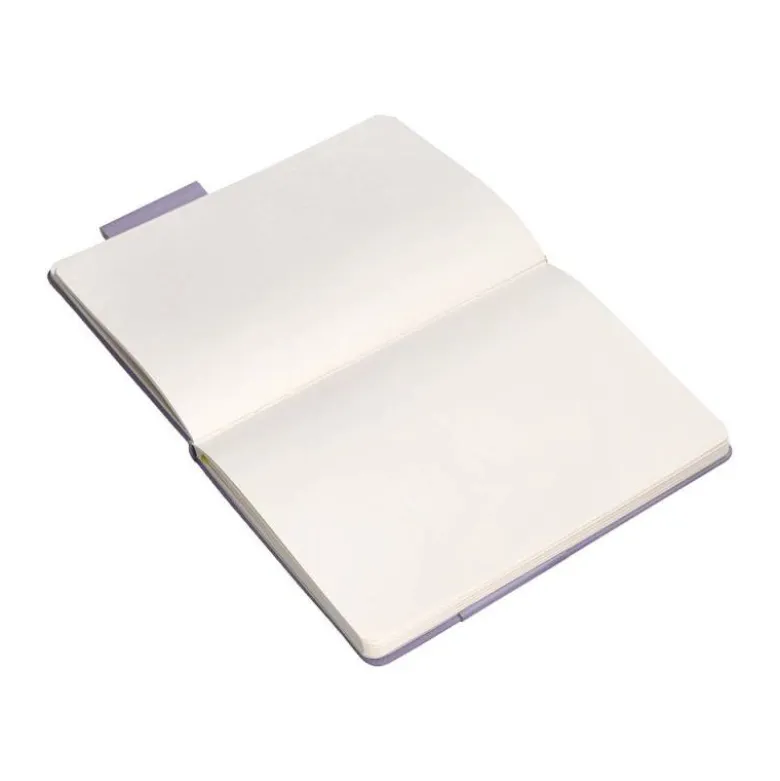 CUADERNO CON GOMILLA ANTARTIK NOTES TAPA DURA A4 HOJAS LISAS MORADO Y AMARILLO 100 HOJAS 80 GR FSC
