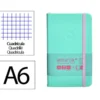 CUADERNO CON GOMILLA ANTARTIK NOTES TAPA DURA A6 HOJAS CUADRICULA ROSA Y TURQUESA 100 HOJAS 80 GR FSC