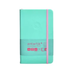 CUADERNO CON GOMILLA ANTARTIK NOTES TAPA DURA A6 HOJAS CUADRICULA ROSA Y TURQUESA 100 HOJAS 80 GR FSC