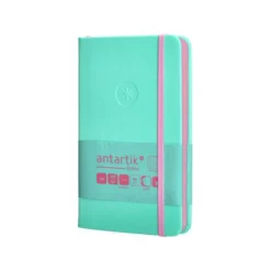 CUADERNO CON GOMILLA ANTARTIK NOTES TAPA DURA A6 HOJAS CUADRICULA ROSA Y TURQUESA 100 HOJAS 80 GR FSC