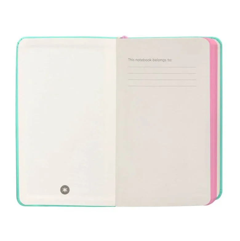 CUADERNO CON GOMILLA ANTARTIK NOTES TAPA DURA A6 HOJAS CUADRICULA ROSA Y TURQUESA 100 HOJAS 80 GR FSC