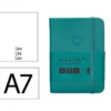 CUADERNO CON GOMILLA ANTARTIK NOTES TAPA DURA A7 HOJAS LISAS VERDE AGUAMARINA 80 HOJAS 80 GR FSC