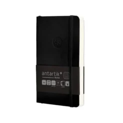 CUADERNO CON GOMILLA ANTARTIK NOTES TAPA BLANDA A6 CUADRICULA NEGRO 100 HOJAS 80 GR FSC