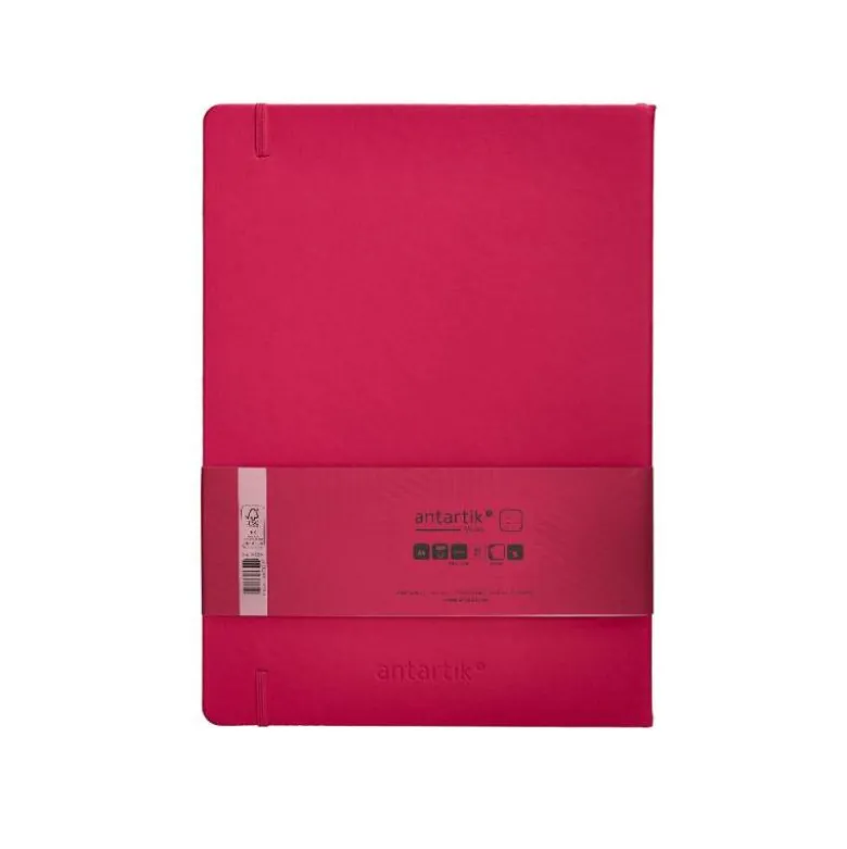 CUADERNO CON GOMILLA ANTARTIK NOTES TAPA DURA A4 HOJAS PUNTOS BURDEOS 100 HOJAS 80 GR FSC