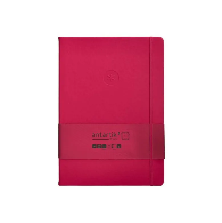 CUADERNO CON GOMILLA ANTARTIK NOTES TAPA DURA A4 HOJAS PUNTOS BURDEOS 100 HOJAS 80 GR FSC
