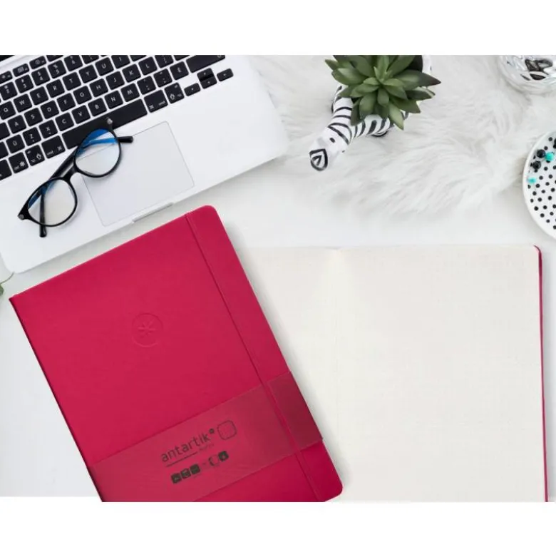 CUADERNO CON GOMILLA ANTARTIK NOTES TAPA DURA A4 HOJAS PUNTOS BURDEOS 100 HOJAS 80 GR FSC