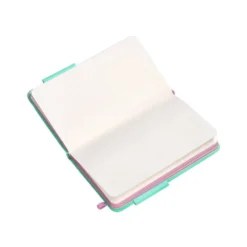 CUADERNO CON GOMILLA ANTARTIK NOTES TAPA DURA A6 HOJAS LISAS ROSA Y TURQUESA 100 HOJAS 80 GR FSC