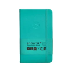 CUADERNO CON GOMILLA ANTARTIK NOTES TAPA DURA A6 HOJAS RAYAS TURQUESA 100 HOJAS 80 GR FSC