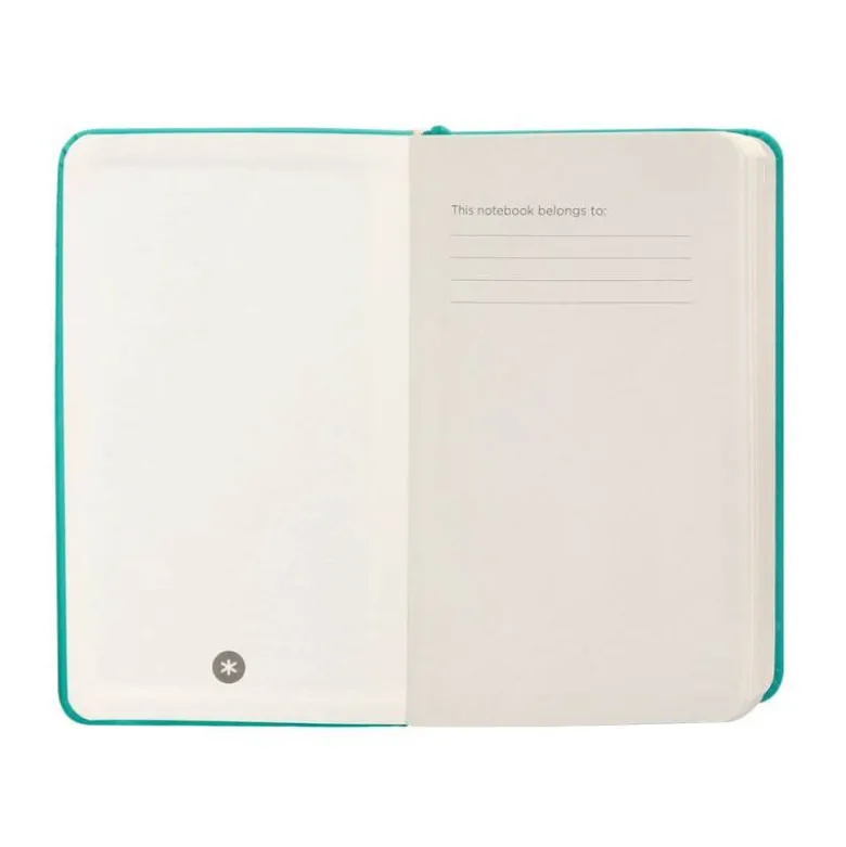 CUADERNO CON GOMILLA ANTARTIK NOTES TAPA DURA A6 HOJAS RAYAS TURQUESA 100 HOJAS 80 GR FSC