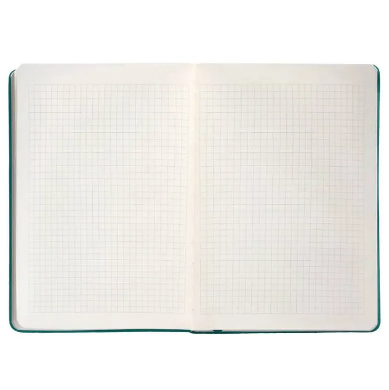 CUADERNO CON GOMILLA ANTARTIK NOTES TAPA DURA A5 HOJAS CUADRICULA VERDE AGUAMARINA 100 HOJAS 80 GR