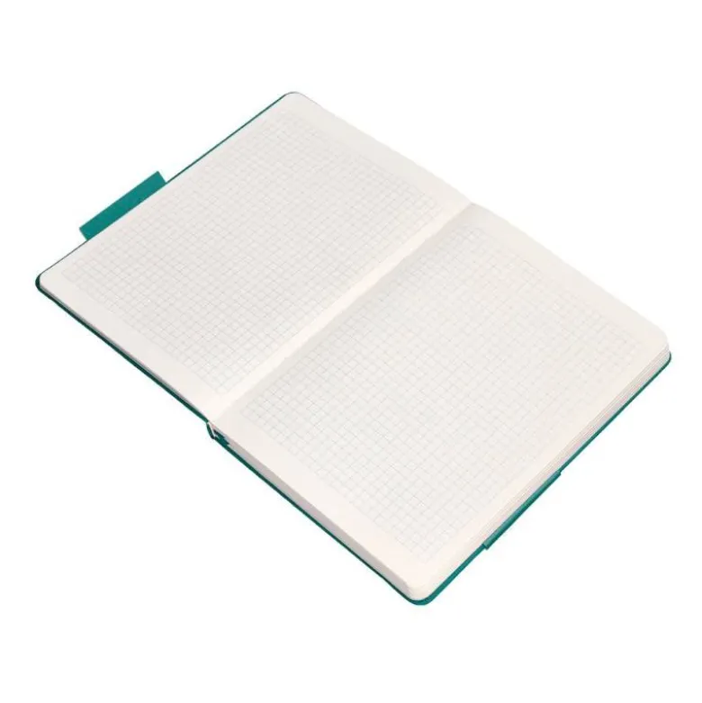 CUADERNO CON GOMILLA ANTARTIK NOTES TAPA DURA A5 HOJAS CUADRICULA VERDE AGUAMARINA 100 HOJAS 80 GR