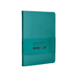CUADERNO CON GOMILLA ANTARTIK NOTES TAPA DURA A5 HOJAS CUADRICULA VERDE AGUAMARINA 100 HOJAS 80 GR