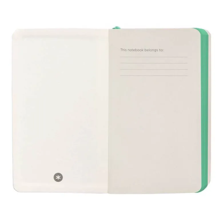 CUADERNO CON GOMILLA ANTARTIK NOTES TAPA BLANDA A6 RAYAS GRIS Y TURQUESA 100 HOJAS 80 GR FSC