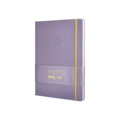 CUADERNO CON GOMILLA ANTARTIK NOTES TAPA DURA A4 HOJAS PUNTOS MORADO Y AMARILLO 100 HOJAS 80 GR FSC
