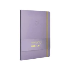 CUADERNO CON GOMILLA ANTARTIK NOTES TAPA DURA A4 HOJAS PUNTOS MORADO Y AMARILLO 100 HOJAS 80 GR FSC