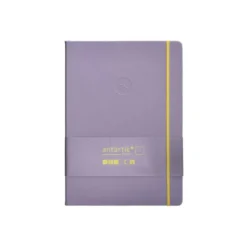 CUADERNO CON GOMILLA ANTARTIK NOTES TAPA DURA A4 HOJAS PUNTOS MORADO Y AMARILLO 100 HOJAS 80 GR FSC