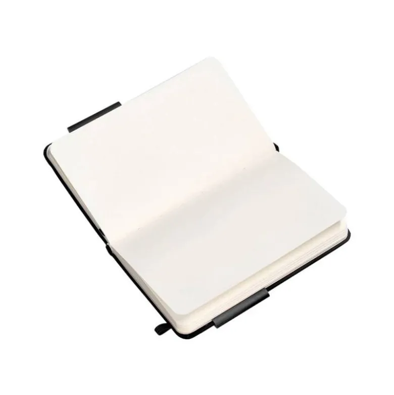 CUADERNO CON GOMILLA ANTARTIK NOTES TAPA DURA A6 HOJAS LISAS NEGRO 100 HOJAS 80 GR FSC