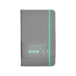 CUADERNO CON GOMILLA ANTARTIK NOTES TAPA DURA A6 HOJAS LISAS GRIS Y TURQUESA 100 HOJAS 80 GR FSC