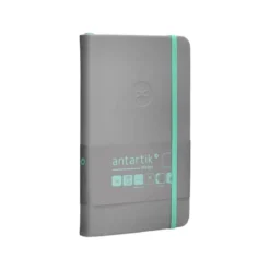CUADERNO CON GOMILLA ANTARTIK NOTES TAPA DURA A6 HOJAS LISAS GRIS Y TURQUESA 100 HOJAS 80 GR FSC