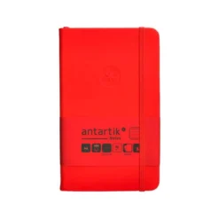 CUADERNO CON GOMILLA ANTARTIK NOTES TAPA DURA A6 HOJAS RAYAS ROJO 100 HOJAS 80 GR FSC