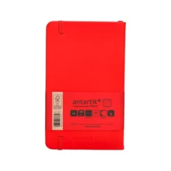 CUADERNO CON GOMILLA ANTARTIK NOTES TAPA DURA A6 HOJAS RAYAS ROJO 100 HOJAS 80 GR FSC