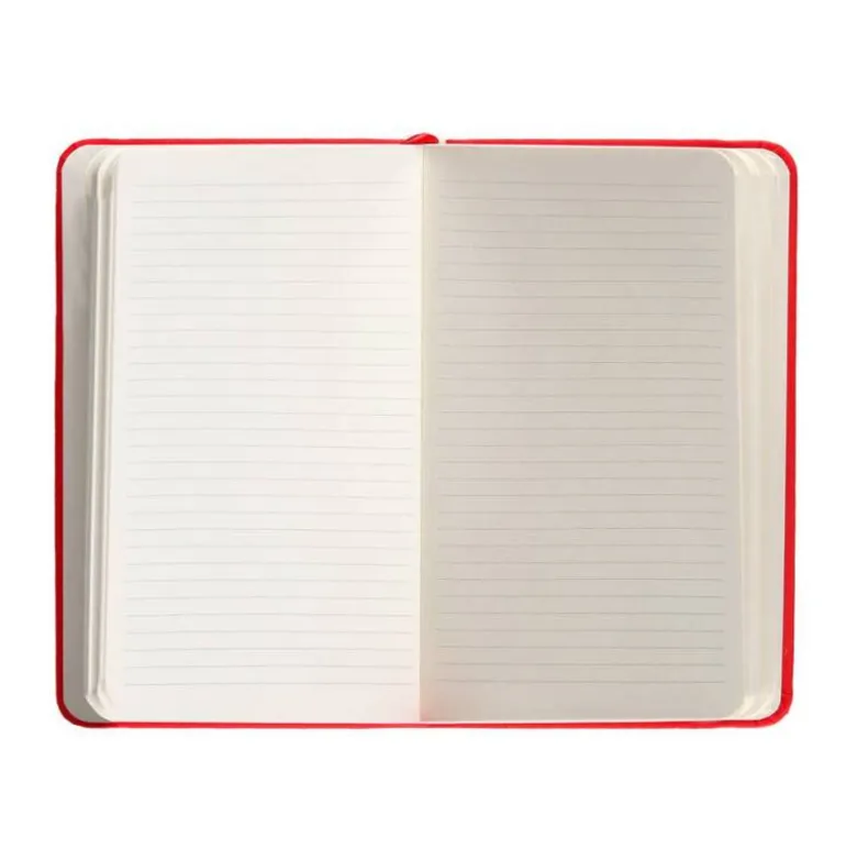 CUADERNO CON GOMILLA ANTARTIK NOTES TAPA DURA A6 HOJAS RAYAS ROJO 100 HOJAS 80 GR FSC