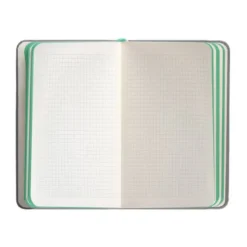 CUADERNO CON GOMILLA ANTARTIK NOTES TAPA DURA A6 HOJAS CUADRICULA GRIS Y TURQUESA 100 HOJAS 80 GR FSC