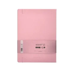 CUADERNO CON GOMILLA ANTARTIK NOTES TAPA DURA A4 HOJAS CUADRICULA ROSA PASTEL 100 HOJAS 80 GR FSC