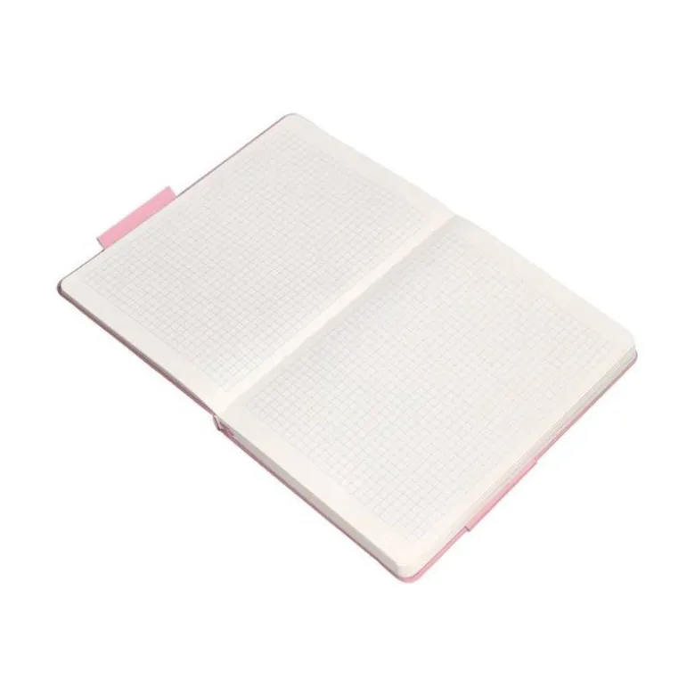 CUADERNO CON GOMILLA ANTARTIK NOTES TAPA DURA A4 HOJAS CUADRICULA ROSA PASTEL 100 HOJAS 80 GR FSC