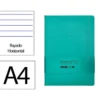 CUADERNO CON GOMILLA ANTARTIK NOTES TAPA DURA A4 HOJAS RAYAS TURQUESA 100 HOJAS 80 GR FSC