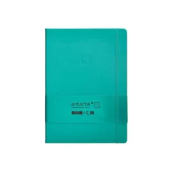 CUADERNO CON GOMILLA ANTARTIK NOTES TAPA DURA A4 HOJAS RAYAS TURQUESA 100 HOJAS 80 GR FSC