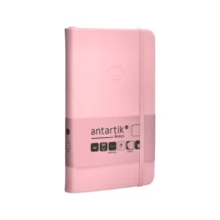 CUADERNO CON GOMILLA ANTARTIK NOTES TAPA DURA A6 HOJAS LISAS ROSA PASTEL 100 HOJAS 80 GR FSC