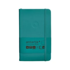 CUADERNO CON GOMILLA ANTARTIK NOTES TAPA DURA A6 HOJAS LISAS VERDE AGUAMARINA 100 HOJAS 80 GR FSC