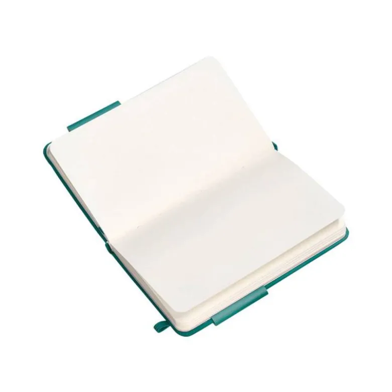 CUADERNO CON GOMILLA ANTARTIK NOTES TAPA DURA A6 HOJAS LISAS VERDE AGUAMARINA 100 HOJAS 80 GR FSC