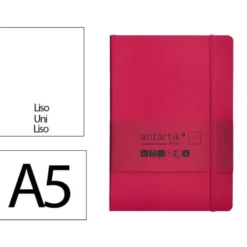 CUADERNO CON GOMILLA ANTARTIK NOTES TAPA BLANDA A5 HOJAS LISAS BURDEOS 80 HOJAS 80 GR FSC