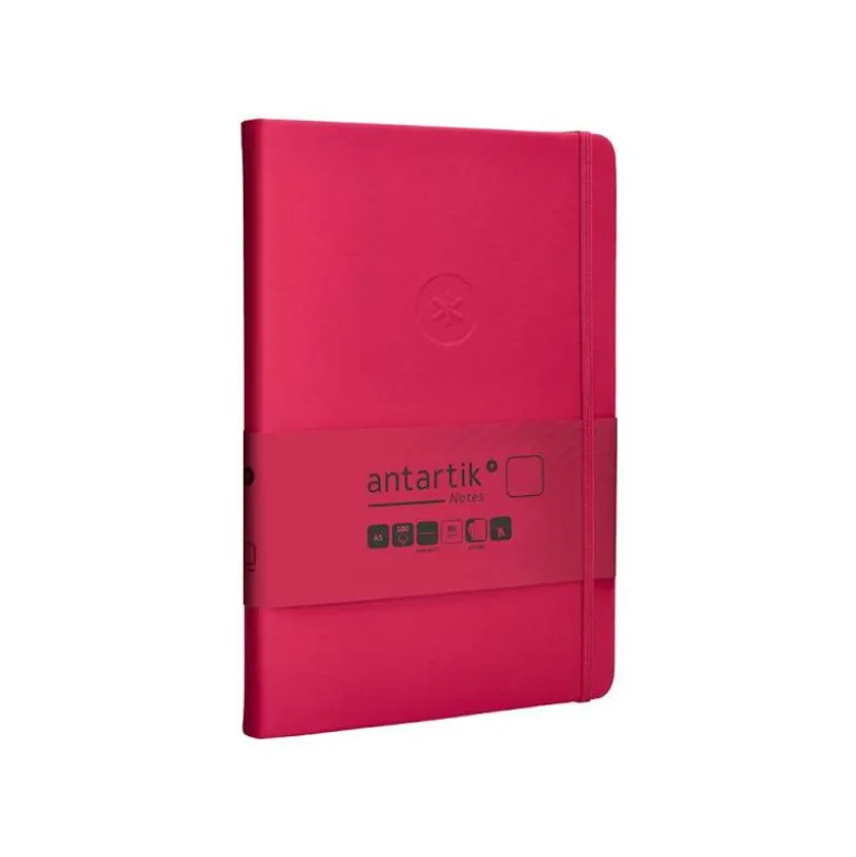 CUADERNO CON GOMILLA ANTARTIK NOTES TAPA DURA A5 HOJAS LISAS BURDEOS 100 HOJAS 80 GR FSC