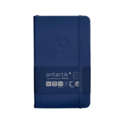 CUADERNO CON GOMILLA ANTARTIK NOTES TAPA DURA A6 HOJAS CUADRICULA AZUL MARINO 100 HOJAS 80 GR FSC