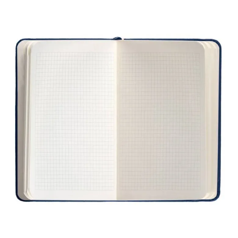 CUADERNO CON GOMILLA ANTARTIK NOTES TAPA DURA A6 HOJAS CUADRICULA AZUL MARINO 100 HOJAS 80 GR FSC