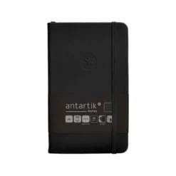 CUADERNO CON GOMILLA ANTARTIK NOTES TAPA DURA A6 HOJAS RAYAS NEGRO 100 HOJAS 80 GR FSC